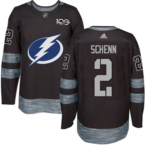 Adidas Tampa Bay Lightning Men 2 Luke Schenn Black 1917-2017 100th Anniversary Stitched NHL Jersey